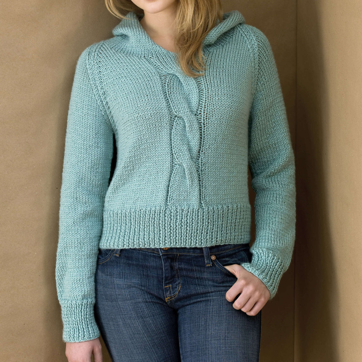 Knit Hoodie made in Red Heart Soft Yarn