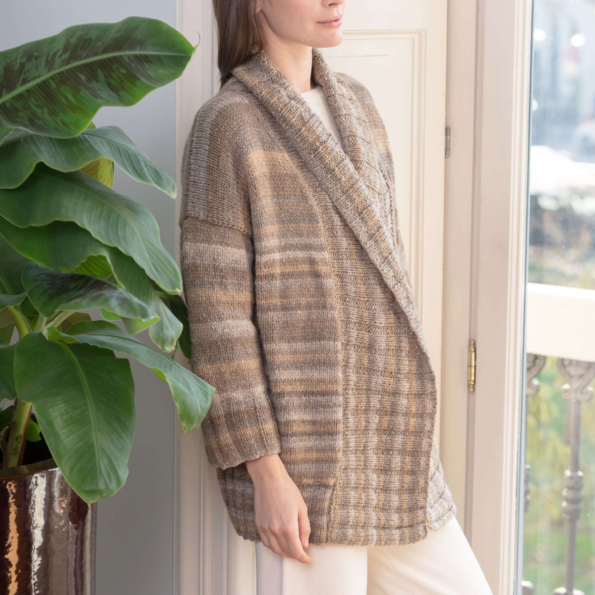 Knit Cardigan made in Red Heart An Italian Story Ombra Yarn