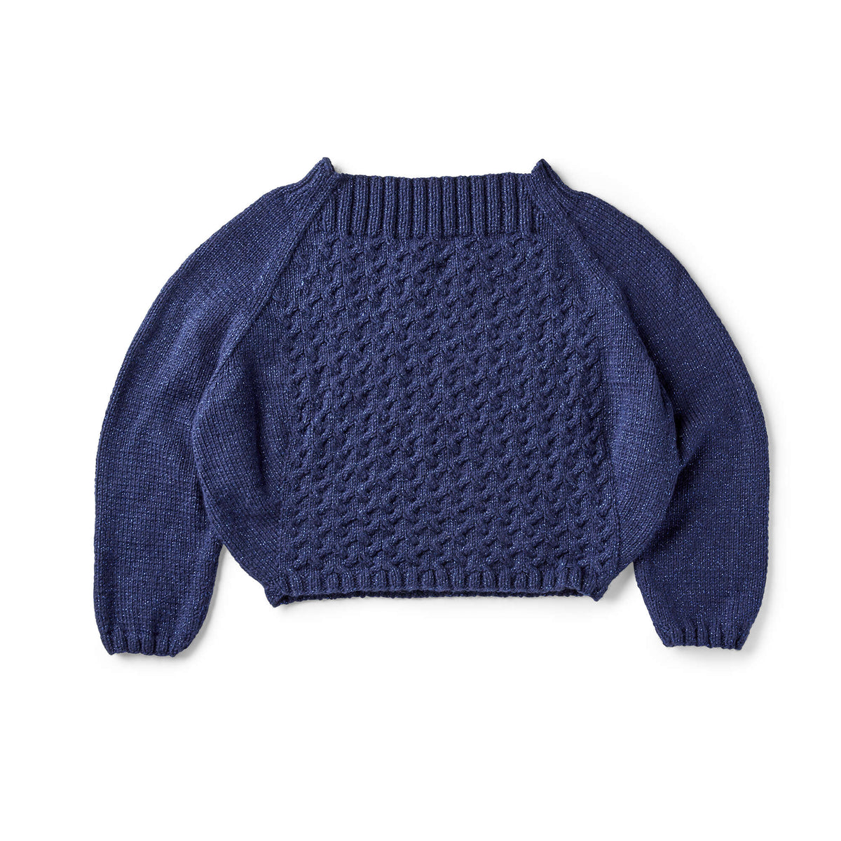 Knit Sweater made in Red Heart With Love Metallic Yarn