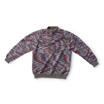 Red Heart Knit Striped Raglan Pullover M
