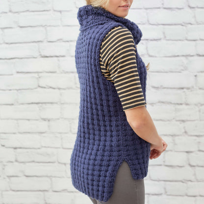 Red Heart Waffle Stitch Vest Knit Vest made in Red Heart Soft Essentials Yarn