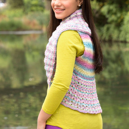 Red Heart Knit Teen Endless Circle Vest Knit Vest made in Red Heart Boutique Yarn