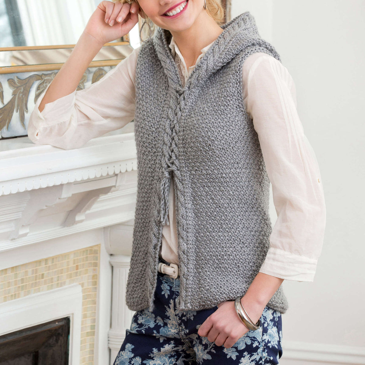 Knit Vest made in Red Heart Soft yarn
