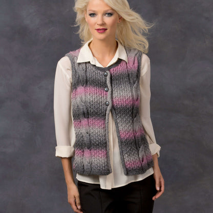 Red Heart Knit Cable Best Vest Knit Vest made in Red Heart Boutique Yarn