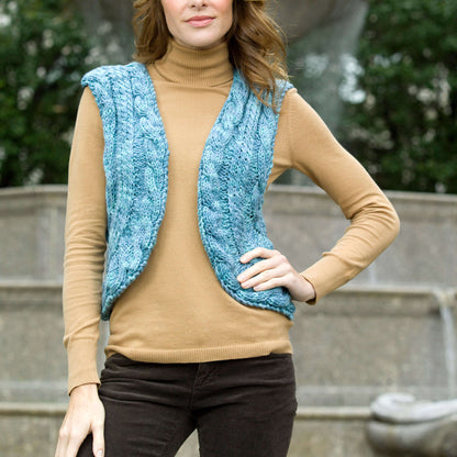 Red Heart Knit Cabled Vest Knit Vest made in Red Heart Chunky Yarn