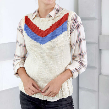 Red Heart Knit Chevron Duo Vest Knit Vest made in Red Heart Soft Yarn