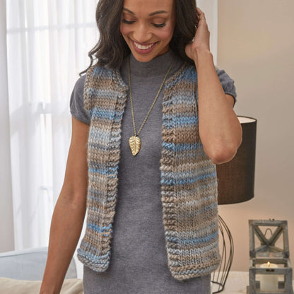 Red Heart Knit Simply Styled Vest Knit Vest made in Red Heart Evermore Yarn