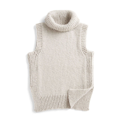 Red Heart Knit Turtleneck Vest With Side Slits XS/S