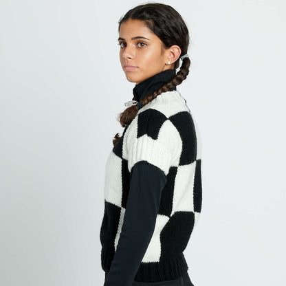 Red Heart Check Knit Vest XL