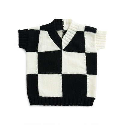 Red Heart Check Knit Vest XL