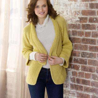 Red Heart Knit Mitered Jacket Knit Jacket made in Red Heart Eco-Ways Yarn