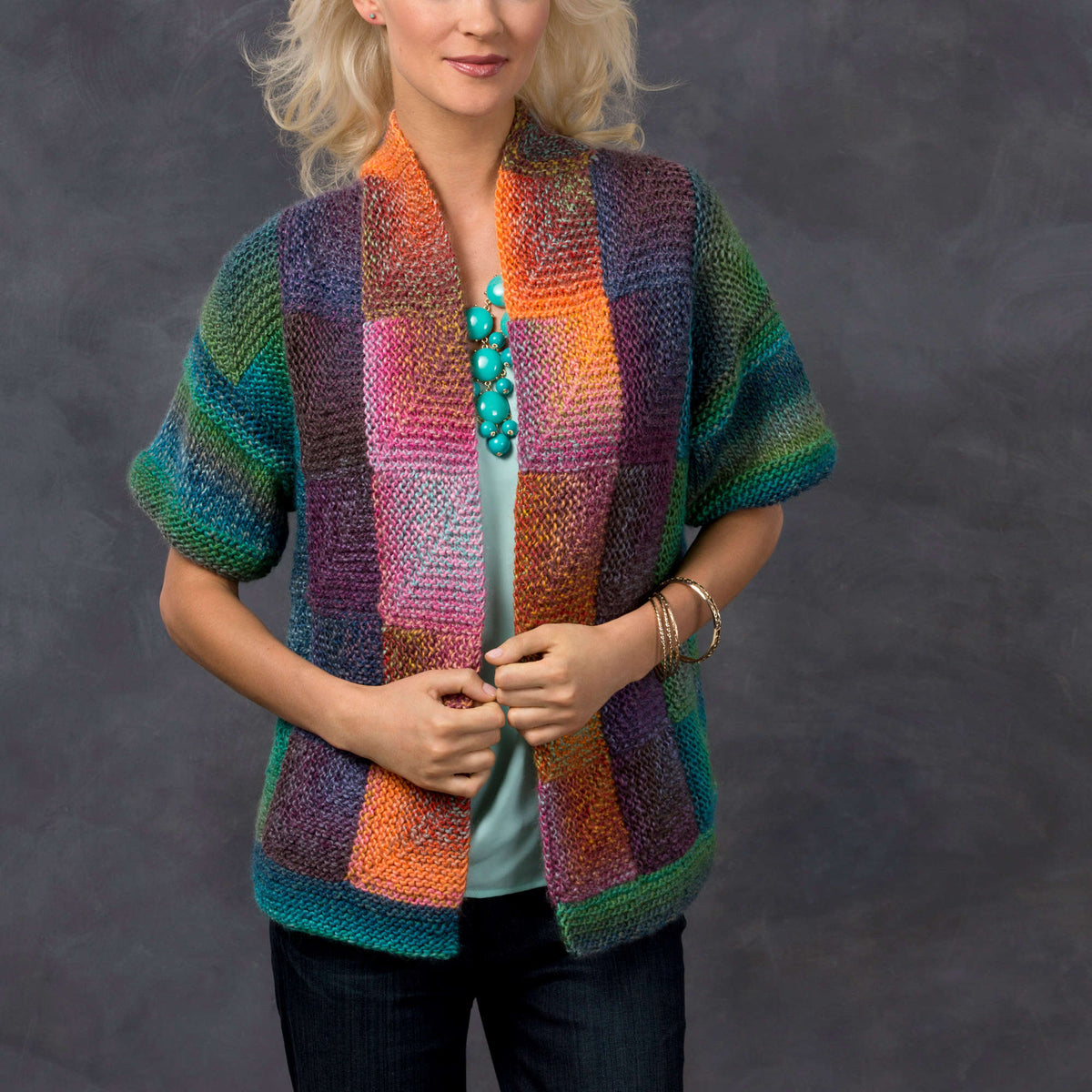Knit Jacket made in Red Heart Boutique Yarn