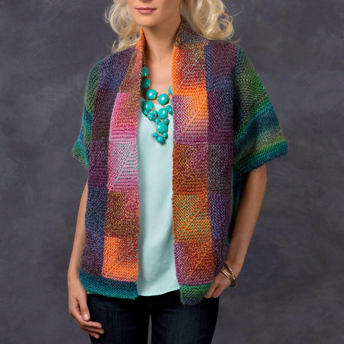 Knit Jacket made in Red Heart Boutique Yarn
