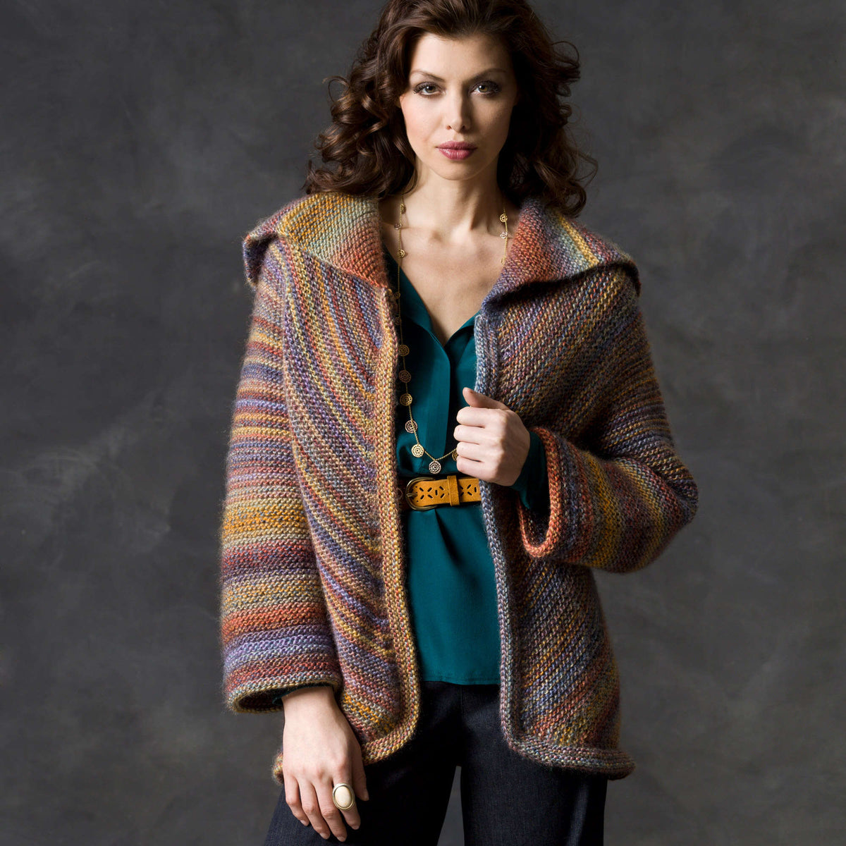Knit Jacket made in Red Heart Boutique Yarn