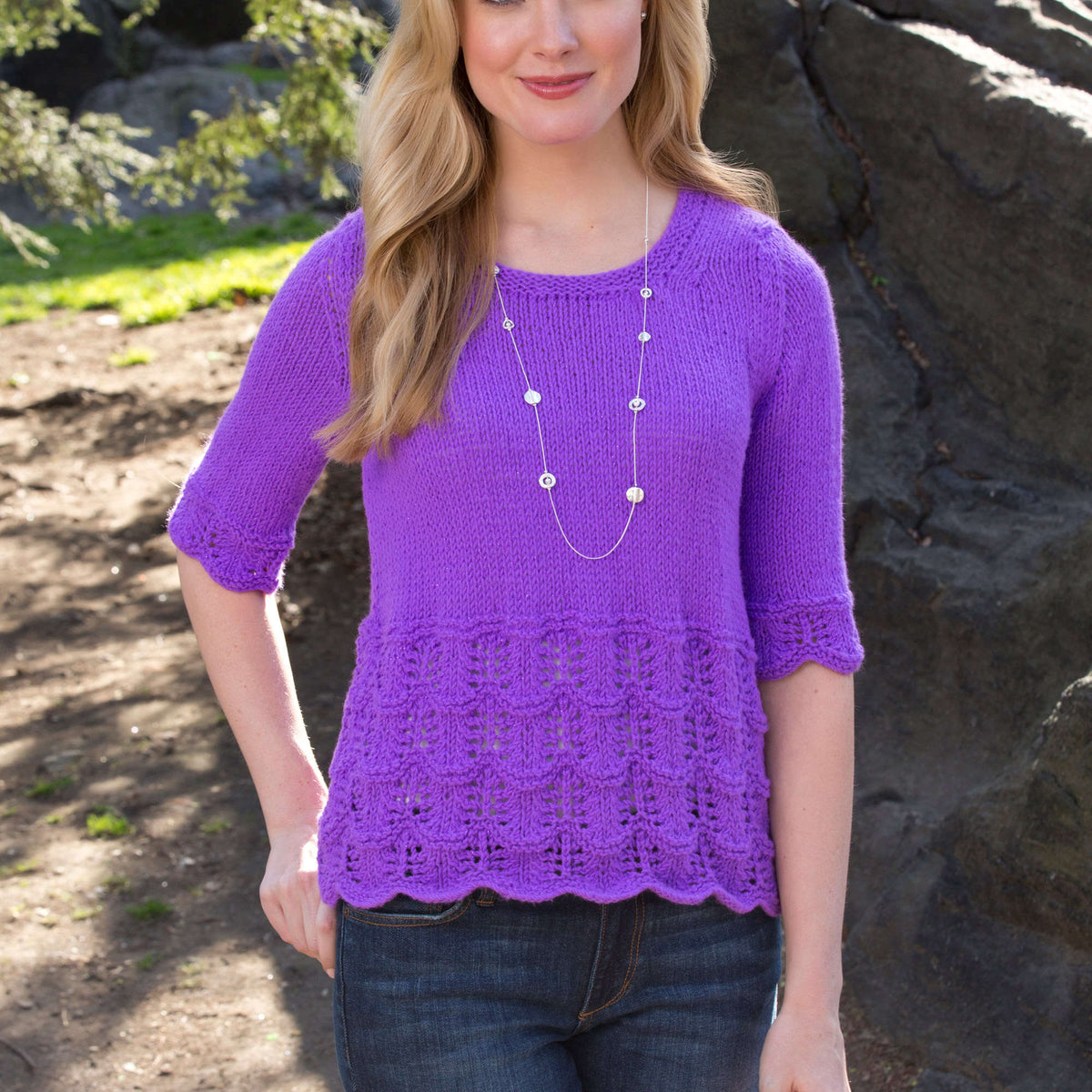 Knit Top made in Red Heart Shimmer Yarn