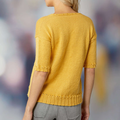 Red Heart Knit Short Sleeve Summer Top Knit Top made in Red Heart Fashion Soft Yarn