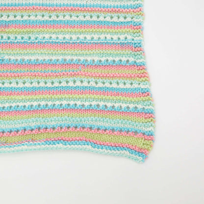 Red Heart Self-Striping Knit Baby Blanket Knit Blanket made in Red Heart With Love Yarn