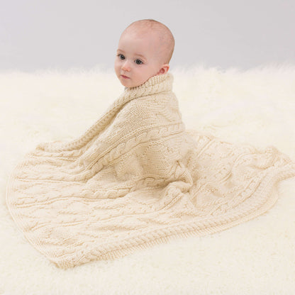 Red Heart Baby Loves Cables Throw Knit Throw made in Red Heart With Love Yarn
