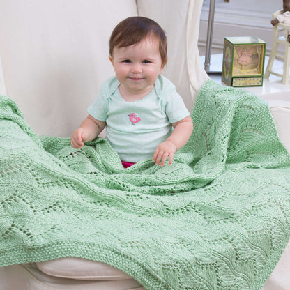 Red Heart Lace Chevrons Knit Baby Blanket Knit Blanket made in Red Heart Soft Baby Steps Yarn