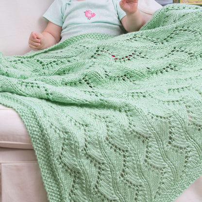 Red Heart Lace Chevrons Knit Baby Blanket Knit Blanket made in Red Heart Soft Baby Steps Yarn