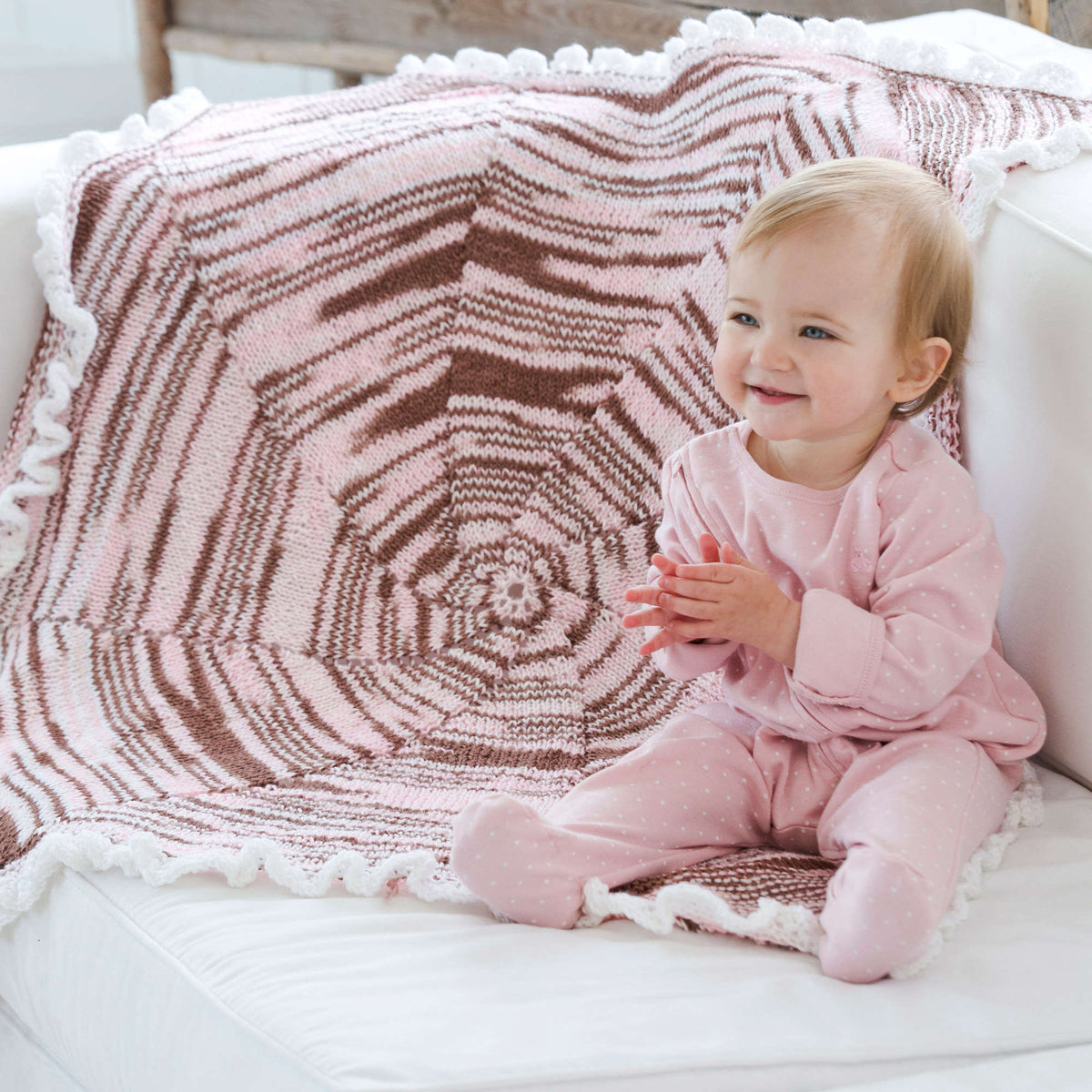 Knit Blanket made in Red Heart Baby TLC Yarn