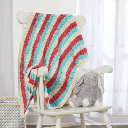 Red Heart Sweet and Cozy Baby Blanket Knit Blanket made in Red Heart Scrubby Smoothie Yarn