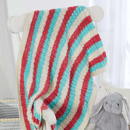 Red Heart Sweet and Cozy Baby Blanket Knit Blanket made in Red Heart Scrubby Smoothie Yarn