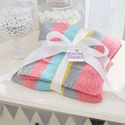 Red Heart Love You Knit Baby Blanket Knit Blanket made in Red Heart Baby Hugs Light Yarn