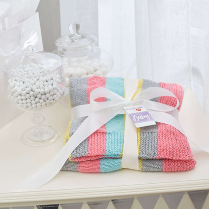 Red Heart Love You Knit Baby Blanket Knit Blanket made in Red Heart Baby Hugs Light Yarn