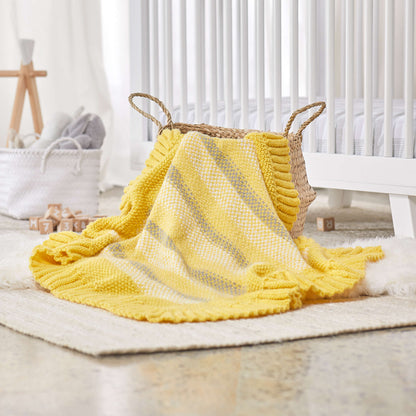 Red Heart Sunnyside Up Knit Blanket Single Size
