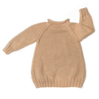 Red Heart Huggable Puppy Baby Dress Knit Dress made in Red Heart Baby Hugs Yarn