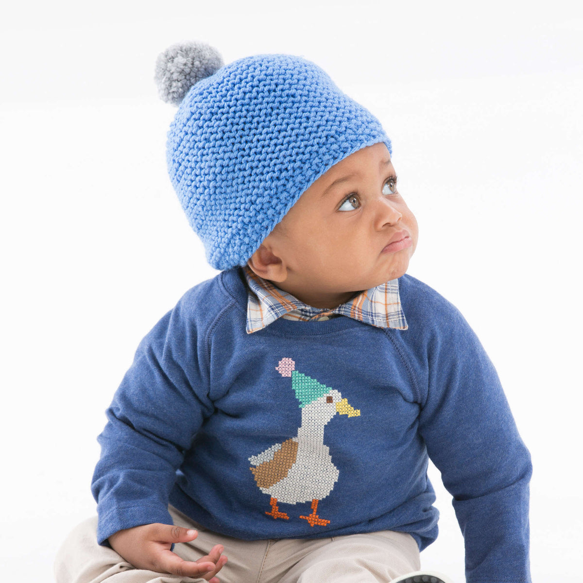 Knit Cap made in Red Heart Baby Hugs Medium Yarn