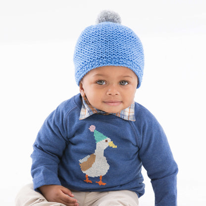 Red Heart Cozy Baby Cap Knit Cap made in Red Heart Baby Hugs Medium Yarn
