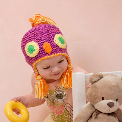 Red Heart Knit Make Me An Owl Hat Knit Hat made in Red Heart Anne Geddes Baby Yarn
