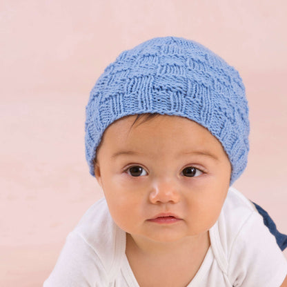 Red Heart Knit Basketweave Hat Knit Hat made in Red Heart Anne Geddes Baby Yarn