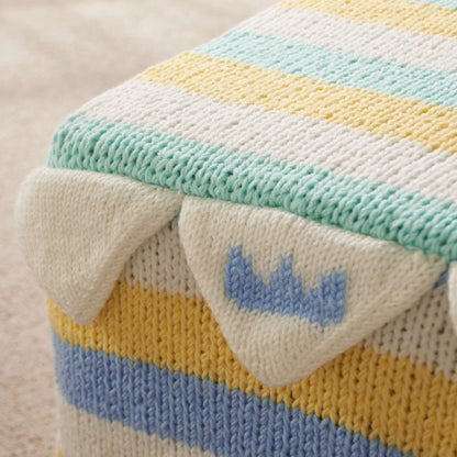 Red Heart Knit Crown Point Ottoman Cover Knit Baby Cover made in Red Heart Anne Geddes Baby Yarn