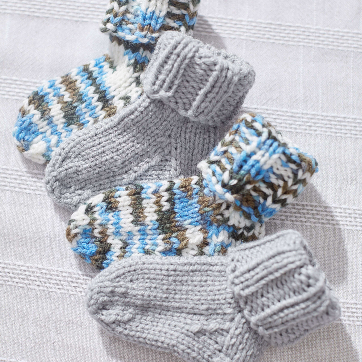 Knit Socks made in Red Heart Baby Hugs Medium Yarn