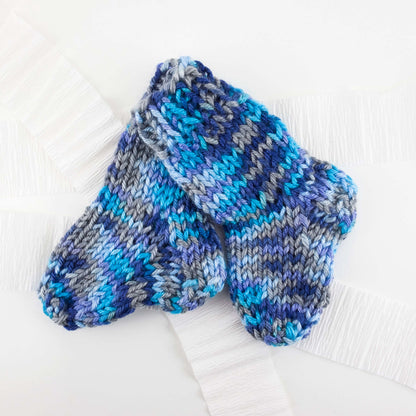 Red Heart Knit Little Baby Socks Knit Socks made in Red Heart Soft Baby Steps Yarn