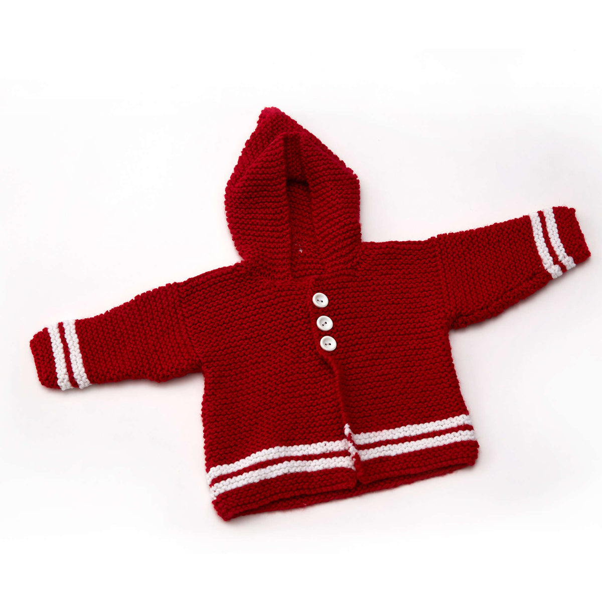 Knit Cardigan made in Red Heart Baby Hugs Medium Yarn