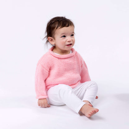 Red Heart Knit Pretty-n-Pink Baby Pullover Knit Pullover made in Red Heart Soft Baby Steps Yarn