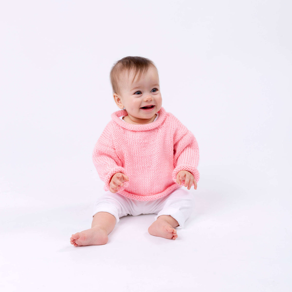 Knit Pullover made in Red Heart Soft Baby Steps Yarn