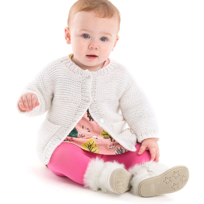 Red Heart Year-Round Baby Knit Cardigan Knit Cardigan made in Red Heart Baby Hugs Light Yarn