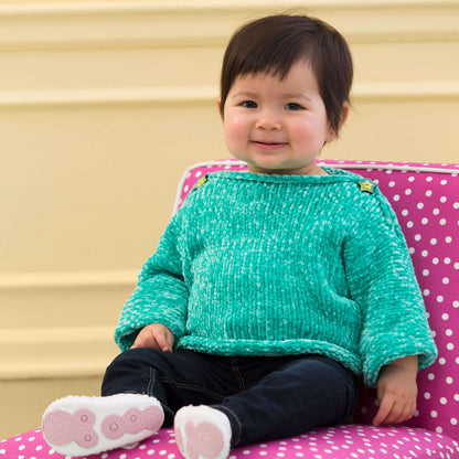 Red Heart Knit Simple & Soft Baby Pullover Knit Pullover made in Red Heart Velvety Yarn