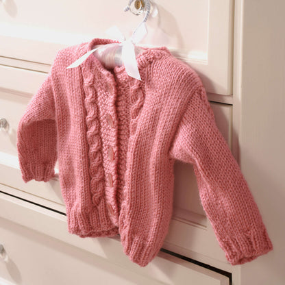 Red Heart Princess Knit Cardigan Knit Cardigan made in Red Heart Soft Baby Steps Yarn