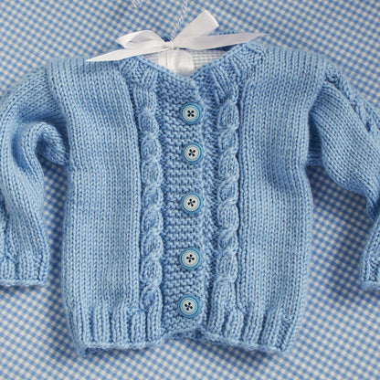 Red Heart Prince Knit Cardigan Knit Cardigan made in Red Heart Soft Baby Steps Yarn