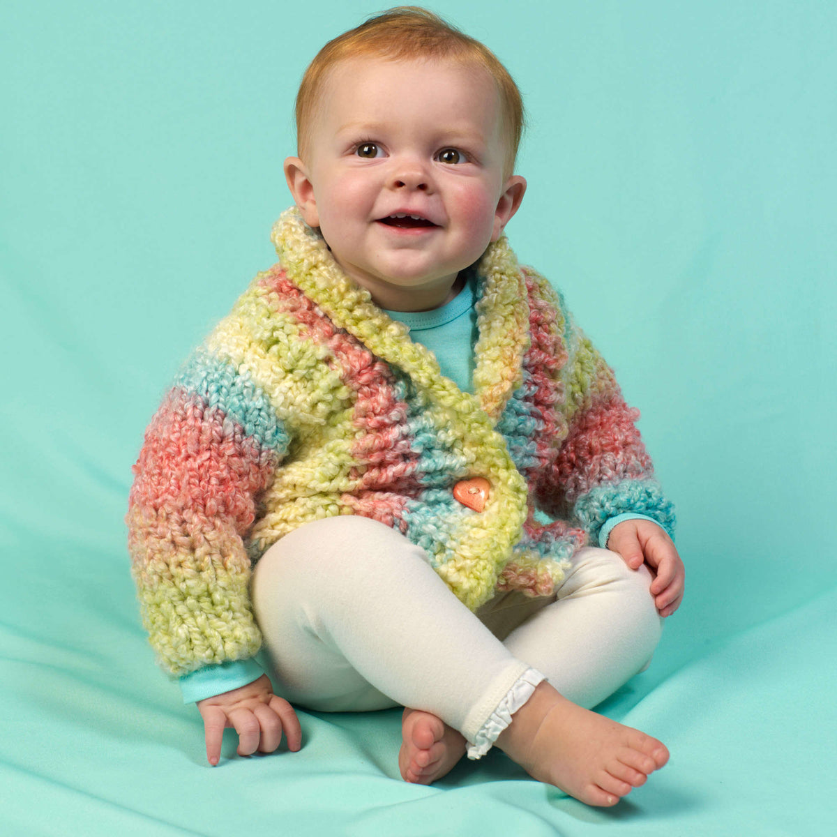 Knit Cardigan made in Red Heart Snuggle Bunny Yarn