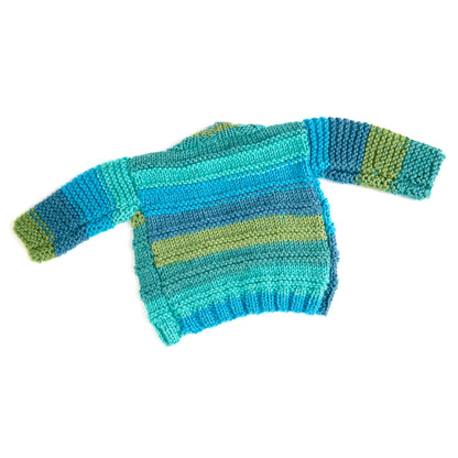 Red Heart Soft Essentials Knit Baby Cardigan Knit Cardigan made in Red Heart Soft Essentials Stripes Yarn