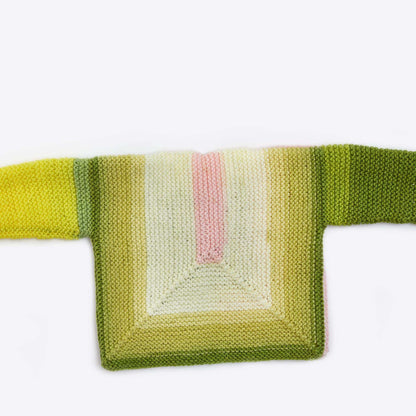 Red Heart Mitered Colorblock Baby Knit Cardigan Knit Cardigan made in Red Heart Yarn