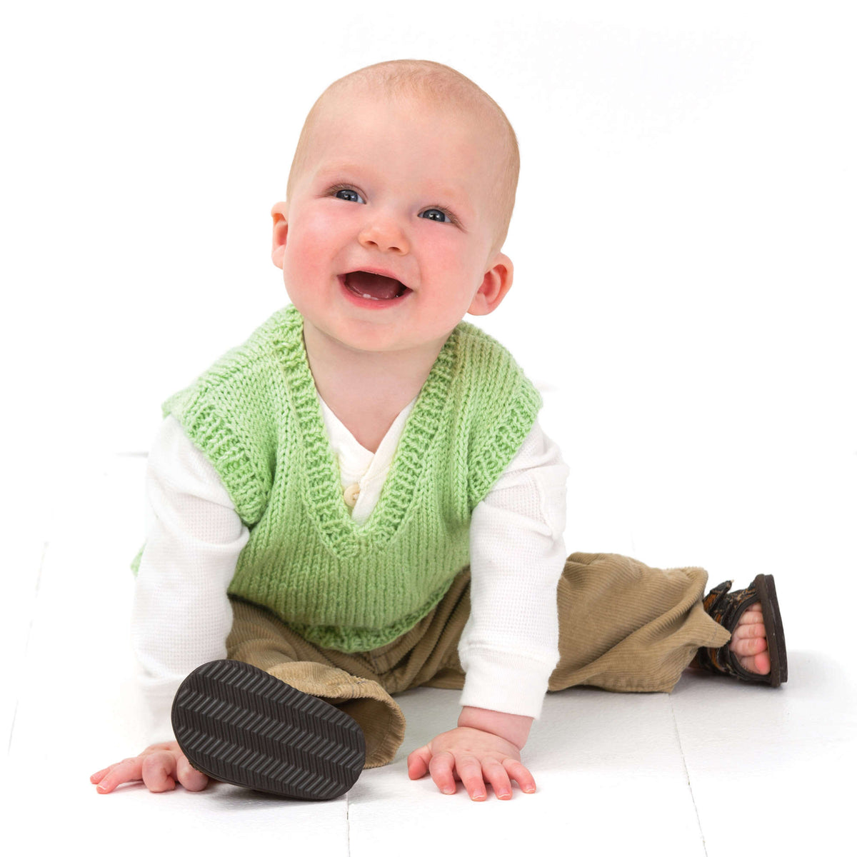 Knit Vest made in Red Heart Baby TLC Yarn