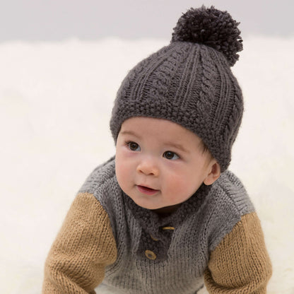 Red Heart Knit Handsome Sweater and Hat Knit Hat made in Red Heart Soft Yarn
